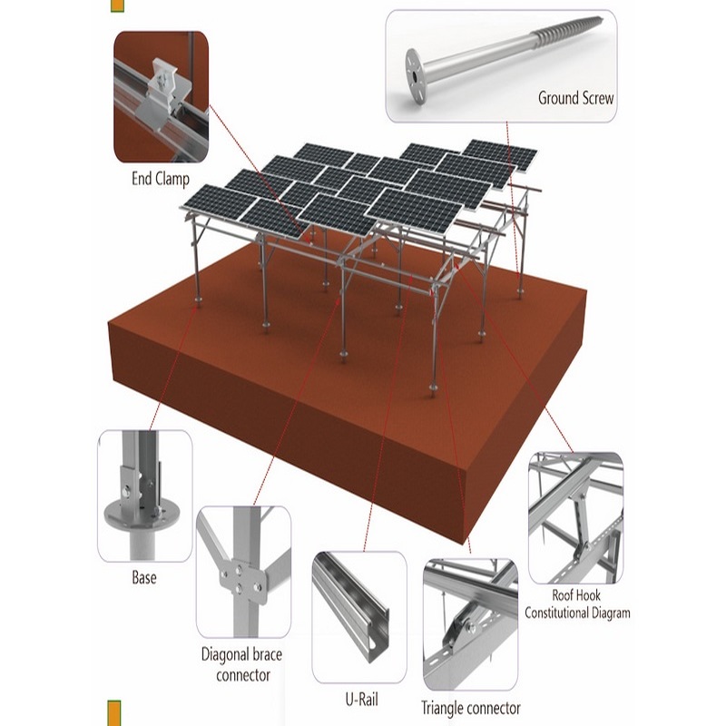 Landwirtschaftliche Solarfarm-Boden-PV-Anlagenmontage-Stützgestell-Solarpanel-Montagerahmen