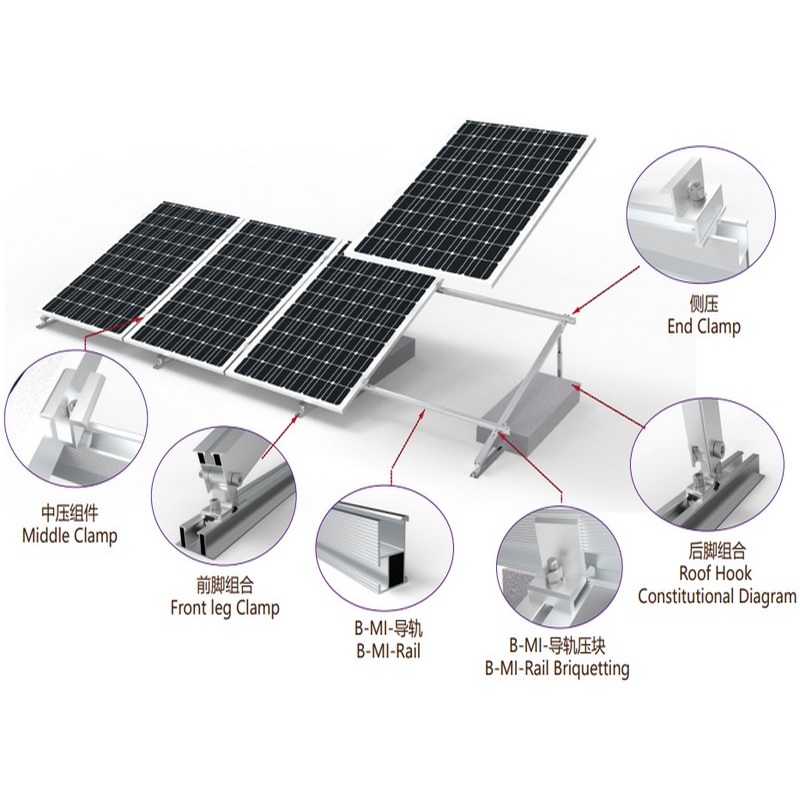 Großhandel mit Schienen für Solar-Vorschaltgeräte, Ost-West-Solarmontage