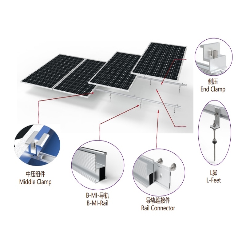 China-Lieferant Hochwertige Asphaltdach-Solar-PV-Montage-L-Füße-Blinksätze für Schindeldach-Montagesystem